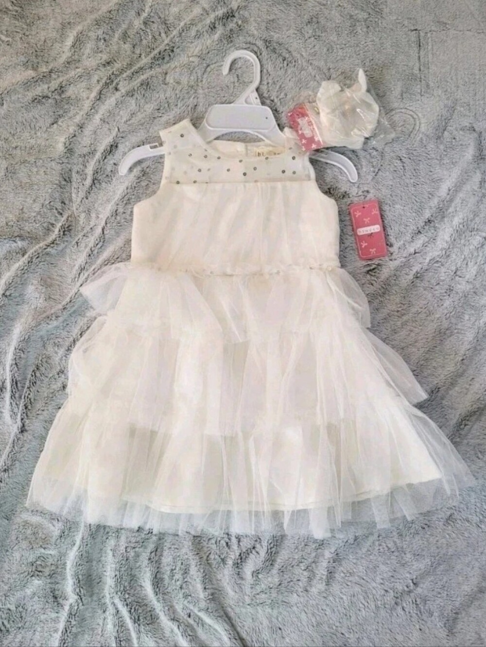 Btween Girls Size 4 Sleeveless Tulle Sequin Spring Summer Fall Flower Girl Dress - Picture 3 of 14